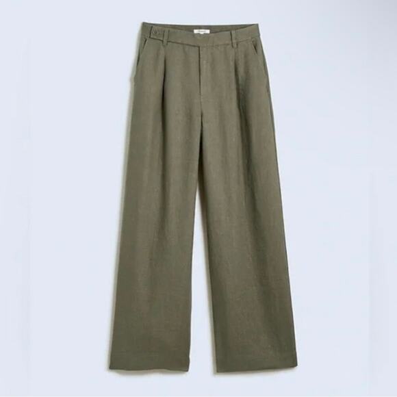 madewell the harlow wide-leg pant faded ivy green ng521 women size 00 - Picture 2 of 9